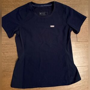 FIGS Eliza slim crew scrub top. Small. Navy blue.